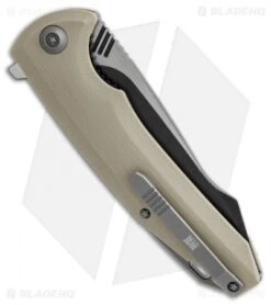 WE Knife Co. 617E Liner Lock Flipper Knife Tan G-10 (3.8" Black, Satin) -We Knife Co. WE knife co 617E tan G10 black satin BHQ 51708 er side jr