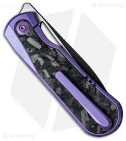 WE Knife Co. Baloo Frame Lock Knife Purple Ti/CF (3.3" Black SW) WE21033-3 -We Knife Co. WE knife co baloo fl purple ti cf tt BHQ 165212 jr side