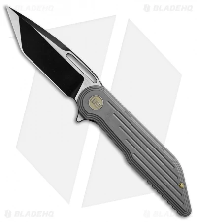 WE Knife Co. 616E Resonance Frame Lock Knife Gray Titanium (3.1" Black, Satin) 1 WE Knife Co. 616E Resonance Frame Lock Knife Gray Titanium (3.1" Black, Satin)