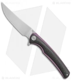 WE Knife Co. 704CF-A Liner Lock Knife Carbon Fiber/Purple Ti (3.6" Hand Rubbed)