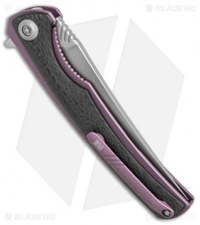 WE Knife Co. 704CF-A Liner Lock Knife Carbon Fiber/Purple Ti (3.6" Hand Rubbed) 3 WE Knife Co. 704CF-A Liner Lock Knife Carbon Fiber/Purple Ti (3.6" Hand Rubbed) - Image 3