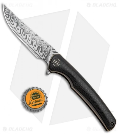 WE Knife Co. 704DS L.E. Liner Lock Knife CF/Bronze Ti (3.6" Damasteel) 4 WE Knife Co. 704DS L.E. Liner Lock Knife CF/Bronze Ti (3.6" Damasteel) - Image 4