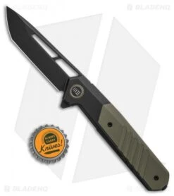 WE Knife Co. Arsenal Frame Lock Knife Black Titanium/Green G-10 (3.5" Black) -We Knife Co. We Knife Co Arsenal Frame Lock Knife Black Ti Green G 10 3in 5cm Black BHQ 137731 td size