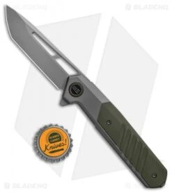 WE Knife Co. Arsenal Frame Lock Knife Gray Titanium/Green G-10 (3.5" Stonewash) -We Knife Co. We Knife Co Arsenal Frame Lock Knife Gray Ti Green G 10 3in 5cm Stonewash BHQ 137730 td size