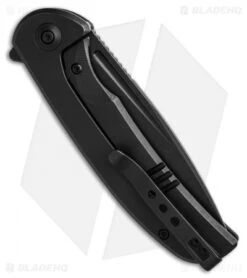 WE Knife Co. Beacon Frame Lock Knife Black Titanium (3.5" Black Stonewash) -We Knife Co. We Knife Co Beacon Frame Lock Black Titanium 3in 5cm Black Stonewash BHQ 138568 td side