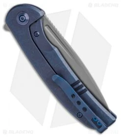 WE Knife Co. Beacon Frame Lock Knife Blue Titanium (3.5" Bead Blast) -We Knife Co. We Knife Co Beacon Frame Lock Blue Titanium 3in 5cm Bead Blast BHQ 138567 td side