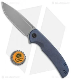 WE Knife Co. Beacon Frame Lock Knife Blue Titanium (3.5" Bead Blast) -We Knife Co. We Knife Co Beacon Frame Lock Blue Titanium 3in 5cm Bead Blast BHQ 138567 td size