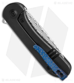 WE Knife Co. Elementum Frame Lock Black Titanium (3" Damascus) -We Knife Co. We Knife Co Elementum Frame Lock Black Ti 3in Damascus BHQ 138575 td side