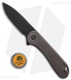 WE Knife Co. Elementum Frame Lock Bronze Titanium (3" Black Stonewash 20CV) -We Knife Co. We Knife Co Elementum Frame Lock Bronze Ti 3in Black Stonewash 20CV BHQ 138585 td size