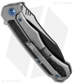 WE Knife Co. Minitor Flipper Knife Gray Ti/CF (3.4" Black) 801C 6 WE Knife Co. Minitor Flipper Knife Gray Ti/CF (3.4" Black) 801C -We Knife Co. We Knife Co Minitor Knife Gray Ti CF Black 801C BHQ 82592 jr side