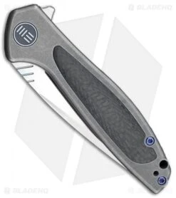 WE Knife Co. Wisp Frame Lock Knife SW Ti/Carbon Fiber (3.2" Satin) 805F -We Knife Co. We Knife Co Wisp SW Ti CF satin BHQ 83826 er spine