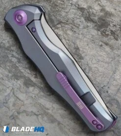 WE Knife Co. 601 Frame Lock Knife Blue/Purple Titanium (3.75" Two-Tone) 5 WE Knife Co. 601 Frame Lock Knife Blue/Purple Titanium (3.75" Two-Tone) -We Knife Co. we knife co 601 blue handle purple hardware black line satin blade er side