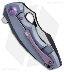 WE Knife Co. 605B Frame Lock Knife Blue Titanium (3" Black, Satin) -We Knife Co. we knife co 605B blue ti BHQ 37784 er jr side