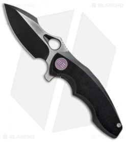 WE Knife Co. 605C Frame Lock Knife Black Titanium (3" Black, Satin)