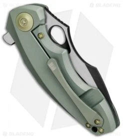 WE Knife Co. 605D Frame Lock Knife Green Titanium (3" Black, Satin) -We Knife Co. we knife co 605D green ti BHQ 37786 er jr side