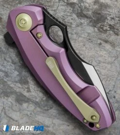 WE Knife Co. 605F Frame Lock Knife Purple Titanium (3" Satin, Black) -We Knife Co. we knife co 605F purple ti BHQ 37788 er side
