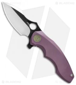WE Knife Co. 605F Frame Lock Knife Purple Titanium (3" Satin, Black)