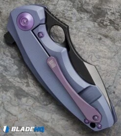 WE Knife Co. 605G Frame Lock Knife Blue Titanium (3" Satin, Black) -We Knife Co. we knife co 605G blue ti BHQ 37789 er side