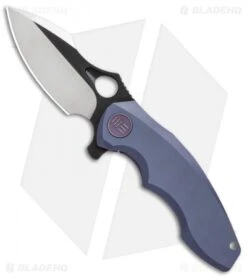 WE Knife Co. 605G Frame Lock Knife Blue Titanium (3" Satin, Black)