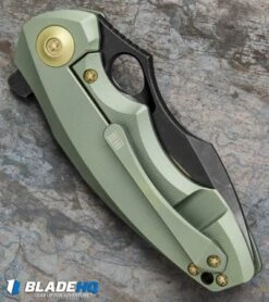 WE Knife Co. 605I Frame Lock Knife Green Titanium (3" Satin, Black) -We Knife Co. we knife co 605I green ti BHQ 37791 er side