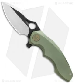 WE Knife Co. 605I Frame Lock Knife Green Titanium (3" Satin, Black)