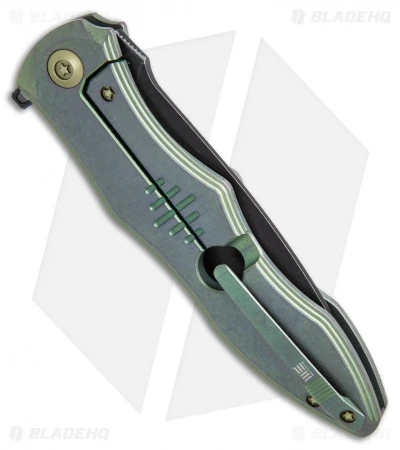 We Knife Co. 613C Frame Lock Knife Green Titanium (4.2" Black) 3 We Knife Co. 613C Frame Lock Knife Green Titanium (4.2" Black) - Image 3