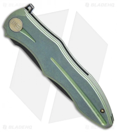 We Knife Co. 613C Frame Lock Knife Green Titanium (4.2" Black) 2 We Knife Co. 613C Frame Lock Knife Green Titanium (4.2" Black) - Image 2