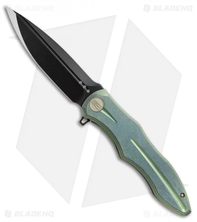 We Knife Co. 613C Frame Lock Knife Green Titanium (4.2" Black) 1 We Knife Co. 613C Frame Lock Knife Green Titanium (4.2" Black)