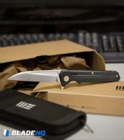 WE Knife Co. 705E Frame Lock Knife Black Titanium (3.6" Hand Rubbed) -We Knife Co. we knife co 705E blk BHQ 68402 dl
