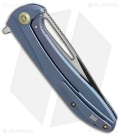 We Knife Co. Cirrus 615C Frame Lock Knife Blue Titanium (3.7" Black/Satin) -We Knife Co. we knife co cirrus 615C blue ti black satin BHQ 51347 er side