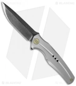 WE Knife Co. 601Q Frame Lock Knife Gray Titanium (3.75" Black SW)